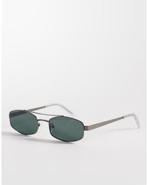ASOS Metal Rectangle Sunglasses - Grey