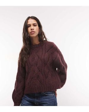 Monki Jersey De Punto De Ochos Boxy En-Rojo - Morado