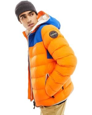 Napapijri Shackleton Hooded Insulated Puffer Jacket - Orange