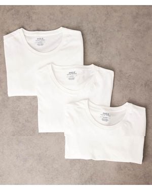 Polo Ralph Lauren Confezione Da 3 T-Shirt Da Casa Bianche Con Logo - Neutro