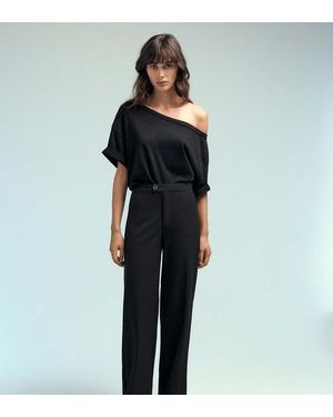 Pull&Bear Tall High-waist Smart Trousers - Blue