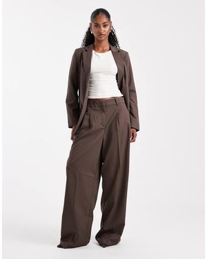 Vero Moda Dad Fit Tailored Trouser Co-ord - Brown