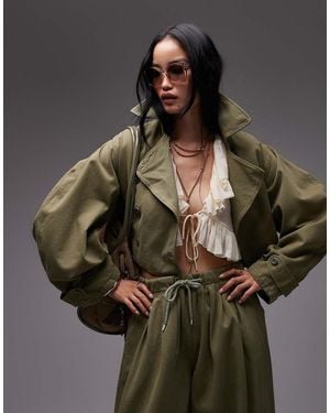 ASOS Washed Cropped Trench Jacket - Multicolour