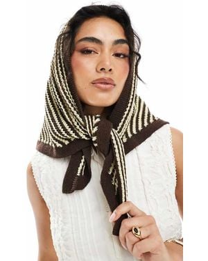ASOS Crochet Knit Head Scarf - Black