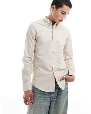 Farah Brewer Slim Fit Long Sleeve Shirt - White