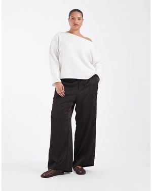 Vero Moda High-waist-satinhose mit lockerem schnitt im co-ord - Weiß