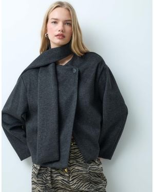 Mango Kurze jacke mit abnehmbarem schal - Grün