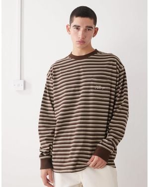 X-Large Long Sleeve Logo Pocket T-shirt - Brown