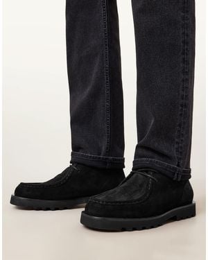 AllSaints – skiff – schnürstiefel aus wildleder - Schwarz