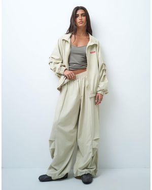 Collusion Xl baggy Pleated Nylon jogger - White