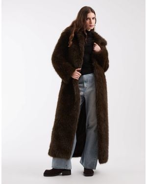 Noisy May Longline-mantel aus faux-fur - Schwarz