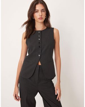Mango Daisy Tailored 3 Piece Set Vest - Black