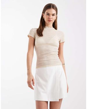 Vero Moda Falda Pantalón Blanca De Talle Alto De -Blanco