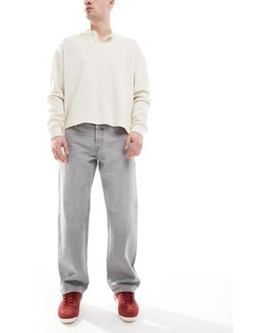 Jack & Jones – eddie – locker sitzende jeans aus festem denim - Weiß