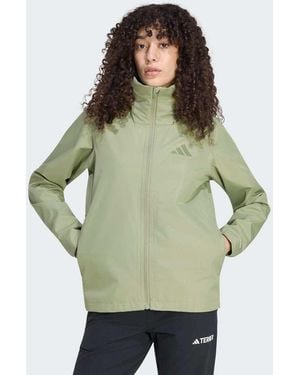 adidas Terrex Multi Essentials 2 Layer Climaproof Rain Jacket - Green