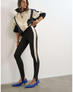 TOPSHOP Leggings Con Estribo Y Ribete En - Blanco