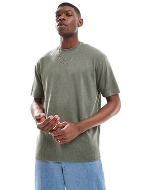 ASOS Ruimvallend T-Shirt Met Linnenlook - Grijs