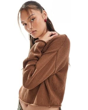 Cotton On Cotton On Roll Over Boat Neck Jumper - Brown