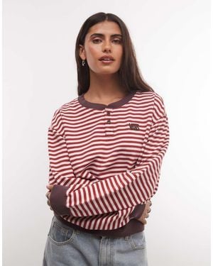 Vans Camisa Tipo Pullover Molly Con Cuello Panadero En - Rojo