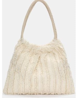 Pull&Bear Sac cabas à franges - écru - Neutre