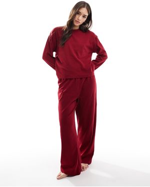 Cotton On Cotton On Sleep Pointelle Rib Long Sleeve Top - Red