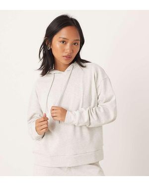 JDY Petite Sudadera Gris Claro Con Capucha De Punto Liso De (Parte De Un Conjunto)-Neutro - Blanco