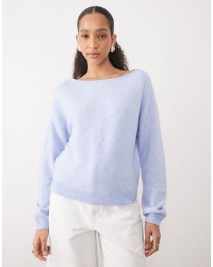 Abercrombie & Fitch Slack Neck Sweater - Blue