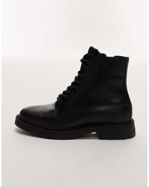 Tommy Hilfiger Leather Comfort Lace Up Boot - Black
