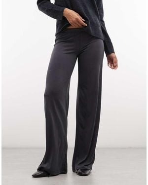 Monki Zachte Broek Met Wijde Pijpen - Blauw