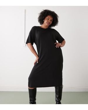 Noisy May Midi T-Shirt Dress - Black