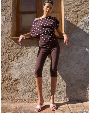 Stradivarius Bengaline Capris - Brown