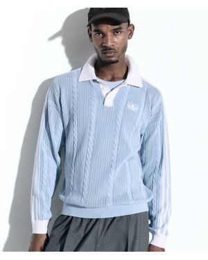 adidas Originals x ASOS Long Sleeve Polo - Blue
