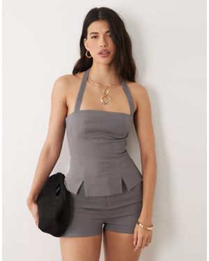 Kaiia – exclusive – elegantes neckholder-oberteil - Grau