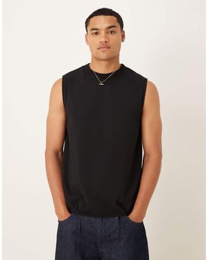 ASOS Knitted Crew Neck Vest - Black