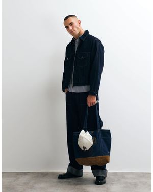 Prohibited Ensemble coordonné oversize en jean zippé indigo brut - Bleu