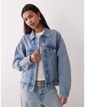 Gina Tricot Loose Denim Jacket - Blue