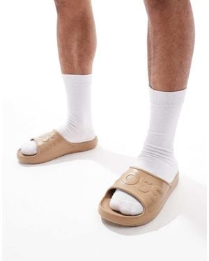 BOSS Boss Dario Embossed Logo Moulded Slides - White