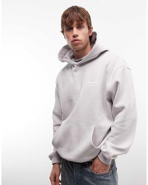 ASOS Relaxed Hoodie With Text Print - Grey