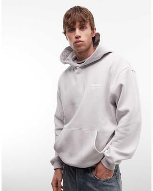 ASOS Ruimvallende Hoodie Met Tekstprint - Grijs