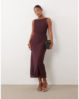 Nobody's Child Petite Margot Mesh Sleeveless Midi Dress - Red