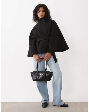 New Look Cape-jacke mit stehkragen und gürtel - Weiß