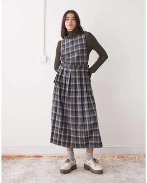 The Ragged Priest Pleated Pinny Dress - Grey