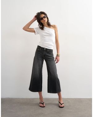 TOPSHOP Light Weight Wide Crop Jean - White