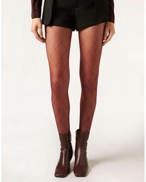 Calzedonia Diamond-Patterned Tights - Black