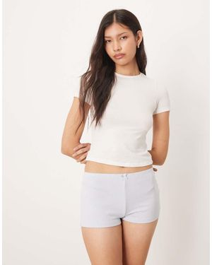 Gina Tricot Pantalones Cortos De Pijama De Tejido Suave Mix & Match De - Blanco