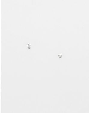 Kingsley Ryan – ohrstecker aus sterling mit halbmond- und sterne-design - Mettallic