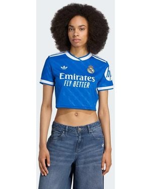 adidas Originals Real Madrid 25/26 Cropped Third Jersey - Blue