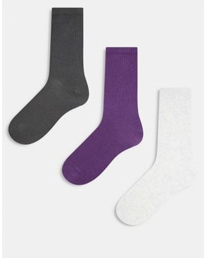 Weekday 3-pack Sporty Socks - Purple