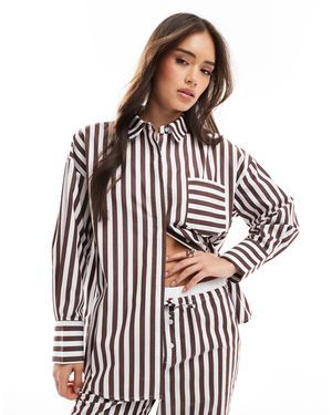4th & Reckless Cotton Oversized Pocket Detail Shirt Co-ord - White
