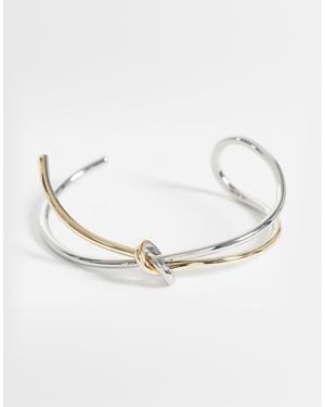 Reclaimed Vintage Unisex Mixed Metal Bangle - White